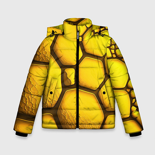 Зимняя куртка для мальчика Желтые объемные плиты / 3D-Красный – фото 1