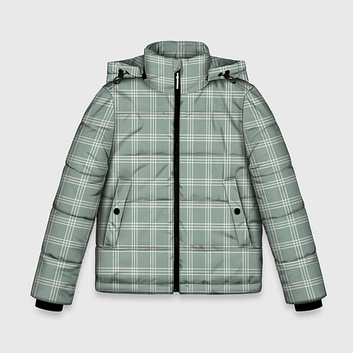 Зимняя куртка для мальчика Клетка бледно-зелёный / 3D-Светло-серый – фото 1