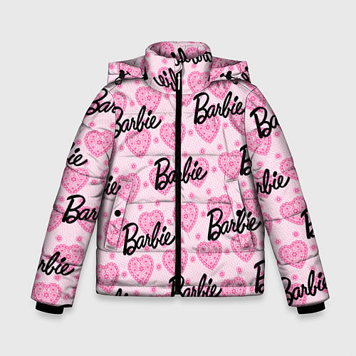 Зимняя куртка для мальчика Логотип Барби и розовое кружево / 3D-Светло-серый – фото 1
