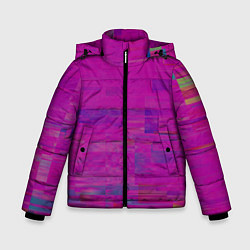 Куртка зимняя для мальчика Фиолетово византийский глитч, цвет: 3D-красный