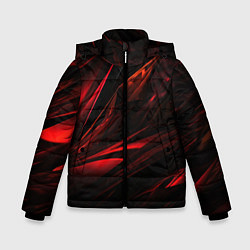 Куртка зимняя для мальчика Black red background, цвет: 3D-светло-серый