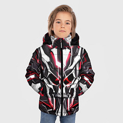 Куртка зимняя для мальчика Кибер-череп красный, цвет: 3D-красный — фото 2