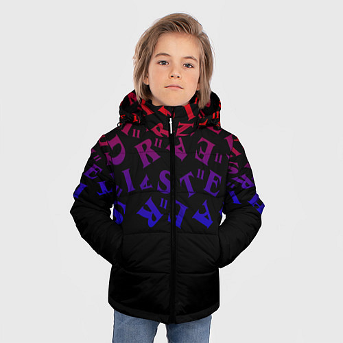 Зимняя куртка для мальчика Очень странные дела паттерн / 3D-Светло-серый – фото 3