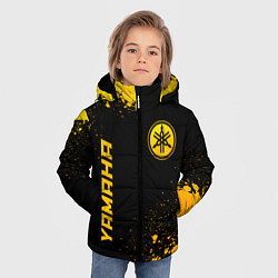 Куртка зимняя для мальчика Yamaha - gold gradient: надпись, символ, цвет: 3D-черный — фото 2