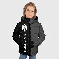 Куртка зимняя для мальчика Brawl Stars glitch на темном фоне: по-вертикали, цвет: 3D-черный — фото 2