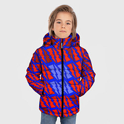 Куртка зимняя для мальчика Ретро молнии красно-синие, цвет: 3D-черный — фото 2