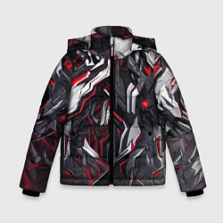 Куртка зимняя для мальчика Киберпанк доспехи, цвет: 3D-красный