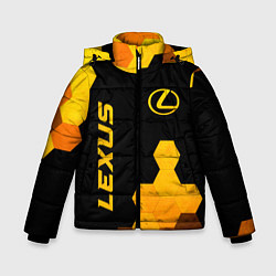 Куртка зимняя для мальчика Lexus - gold gradient: надпись, символ, цвет: 3D-черный
