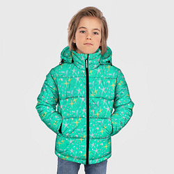 Куртка зимняя для мальчика Морские звёзды, ракушки, цвет: 3D-светло-серый — фото 2