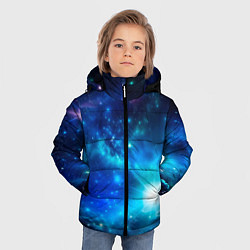 Куртка зимняя для мальчика Звёздный космос чёрно-синий, цвет: 3D-черный — фото 2