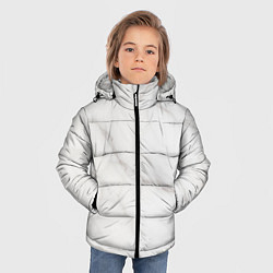 Куртка зимняя для мальчика Текстура светлого мрамора, цвет: 3D-черный — фото 2
