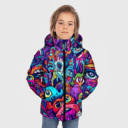 Куртка зимняя для мальчика Кислотные монстры, цвет: 3D-красный — фото 2