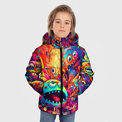 Куртка зимняя для мальчика Кислотные чудики, цвет: 3D-черный — фото 2