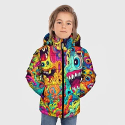Куртка зимняя для мальчика Космические зубастые чудовища, цвет: 3D-красный — фото 2