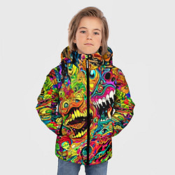 Куртка зимняя для мальчика Психоделические галлюцинации, цвет: 3D-черный — фото 2