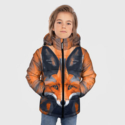Куртка зимняя для мальчика Нарисованная огненная лиса, цвет: 3D-черный — фото 2