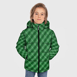 Куртка зимняя для мальчика Зеленая клетка, цвет: 3D-светло-серый — фото 2