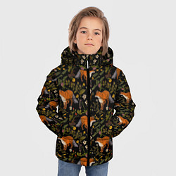 Куртка зимняя для мальчика Лисы и цветы, цвет: 3D-красный — фото 2