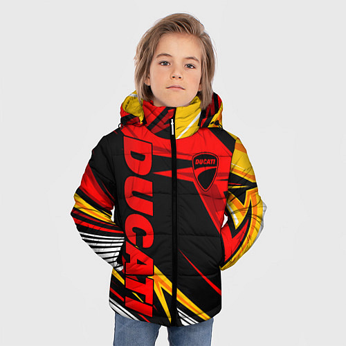 Зимняя куртка для мальчика Ducati - red uniform / 3D-Светло-серый – фото 3