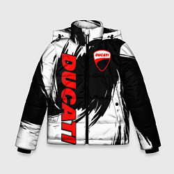 Куртка зимняя для мальчика Ducati - мазки краски, цвет: 3D-черный