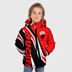 Куртка зимняя для мальчика Ducati- red stripes, цвет: 3D-светло-серый — фото 2