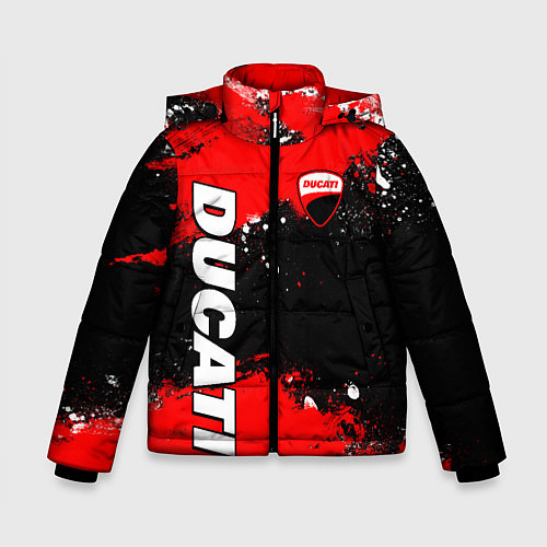 Зимняя куртка для мальчика Ducati - красная униформа с красками / 3D-Красный – фото 1