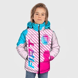 Куртка зимняя для мальчика Fiat neon gradient style: надпись, символ, цвет: 3D-черный — фото 2