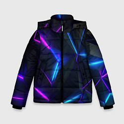 Куртка зимняя для мальчика Синий и фиолетовый неон, цвет: 3D-красный
