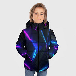 Куртка зимняя для мальчика Синий и фиолетовый неон, цвет: 3D-черный — фото 2