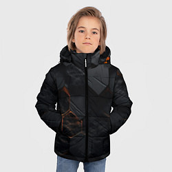 Куртка зимняя для мальчика Черные неоноыве плиты, цвет: 3D-светло-серый — фото 2