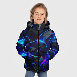 Куртка зимняя для мальчика Неоновые космические осколки, цвет: 3D-светло-серый — фото 2