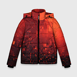 Куртка зимняя для мальчика Пиксельные искры, цвет: 3D-черный