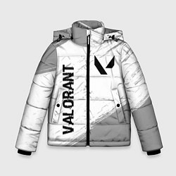 Куртка зимняя для мальчика Valorant glitch на светлом фоне: надпись, символ, цвет: 3D-черный