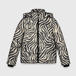 Куртка зимняя для мальчика Зебра паттерн, цвет: 3D-черный