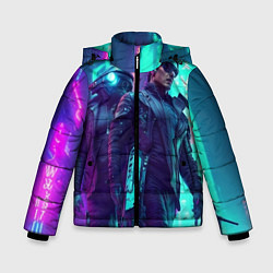 Куртка зимняя для мальчика Киберлюди, цвет: 3D-черный