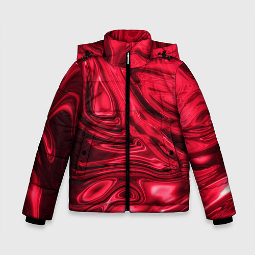 Зимняя куртка для мальчика Абстракция плазма красный / 3D-Светло-серый – фото 1
