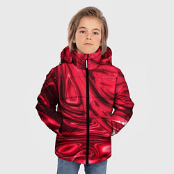 Куртка зимняя для мальчика Абстракция плазма красный, цвет: 3D-черный — фото 2