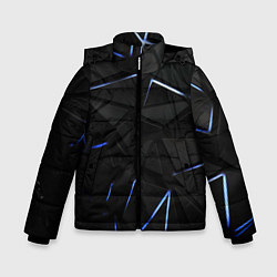 Куртка зимняя для мальчика Black texture neon line, цвет: 3D-красный