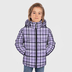 Куртка зимняя для мальчика Фиолетовая клетка, цвет: 3D-черный — фото 2