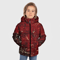 Куртка зимняя для мальчика Текстура - Red on black, цвет: 3D-черный — фото 2