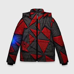 Куртка зимняя для мальчика Черные и красные объемные элементы, цвет: 3D-красный