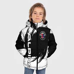 Куртка зимняя для мальчика Alpina - белые завихрения, цвет: 3D-черный — фото 2