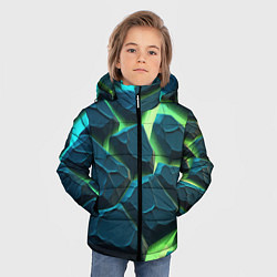 Куртка зимняя для мальчика Камни в неоне, цвет: 3D-светло-серый — фото 2