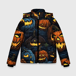 Куртка зимняя для мальчика Хэллоуин life, цвет: 3D-черный