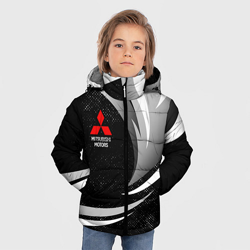 Зимняя куртка для мальчика Митсубиси - строгие оттенки / 3D-Светло-серый – фото 3
