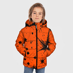 Куртка зимняя для мальчика Огненный оранжевый абстракция, цвет: 3D-светло-серый — фото 2