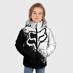 Куртка зимняя для мальчика Fox motocross - черно-белые пятна, цвет: 3D-красный — фото 2