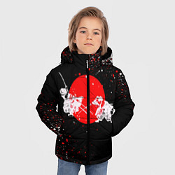 Куртка зимняя для мальчика Два белых самурая, цвет: 3D-красный — фото 2