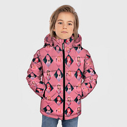 Куртка зимняя для мальчика Розовая клеточка black pink, цвет: 3D-черный — фото 2