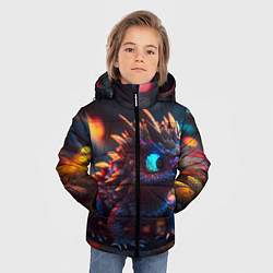 Куртка зимняя для мальчика Дракончик и осень, цвет: 3D-черный — фото 2